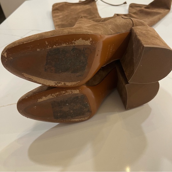 Aquatalia Walnut Suede Over the Knee Boots - Picture 5 of 9